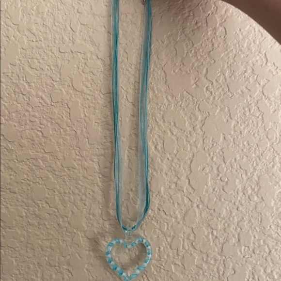 Blue and light blue heart necklace - Picture 2 of 2